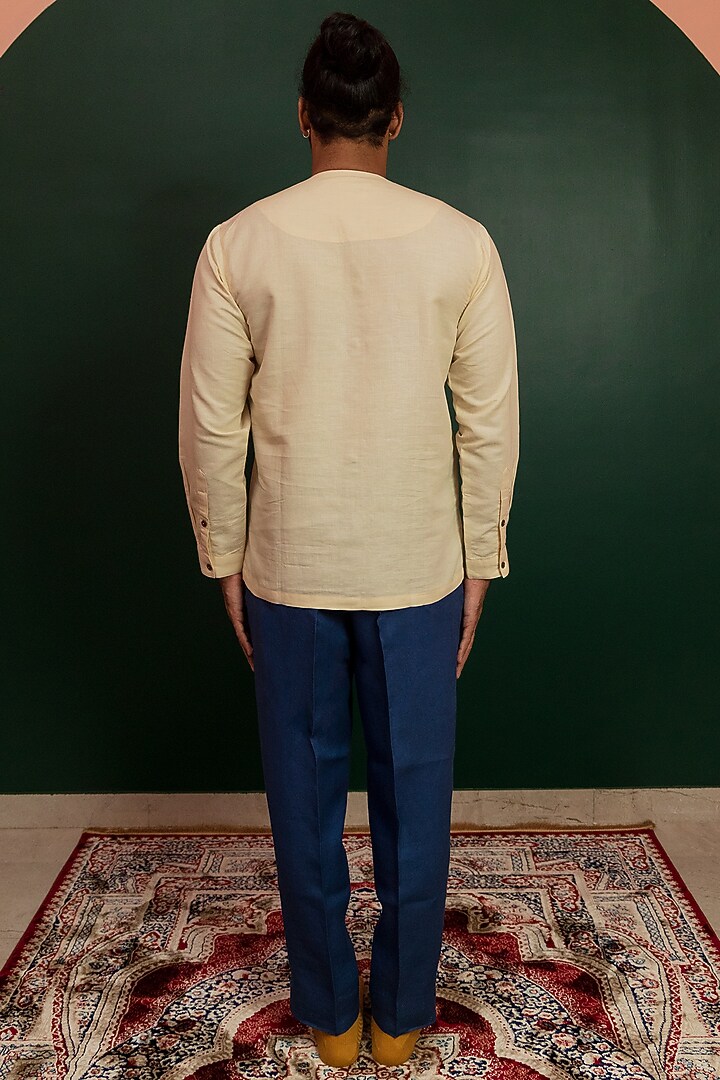 Off-White Hemp Cotton Party Wear Shirt by Artless at Pernia's Pop Up Shop