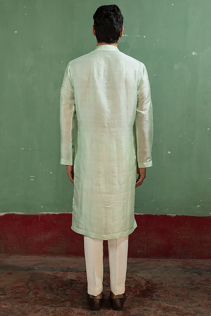Teal Mulberry Silk Kurta Set by Artless at Pernia's Pop Up Shop