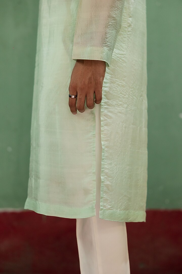 Teal Mulberry Silk Kurta Set by Artless at Pernia's Pop Up Shop