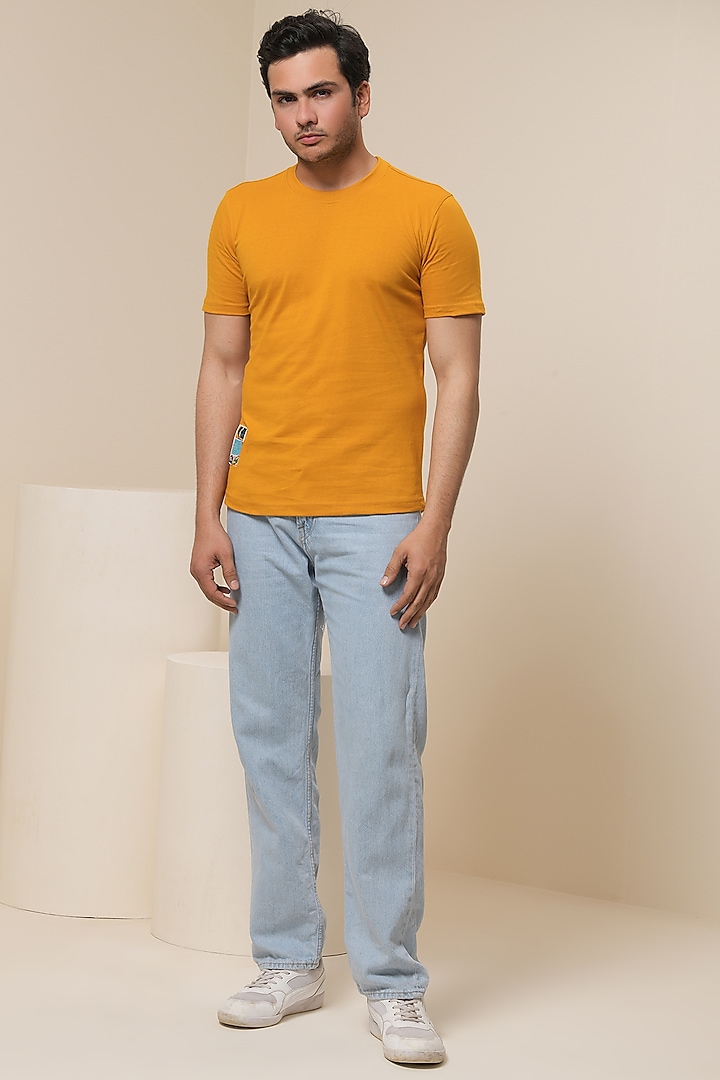 Mustard Cotton Linen T-Shirt by Artless