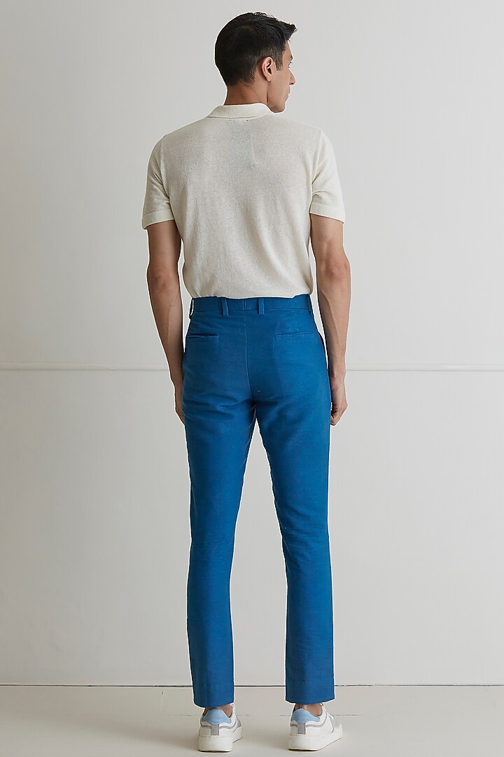 Dark Blue Cotton Trouser Pants by Artless at Pernia's Pop Up Shop