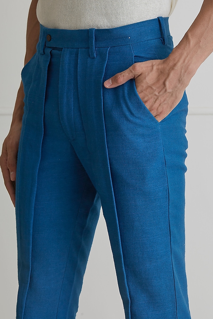 Dark Blue Cotton Trouser Pants by Artless at Pernia's Pop Up Shop