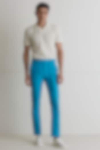 Pastel Blue Cotton Twill Trouser Pants by Artless