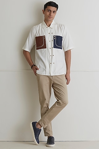 White Linen Shirt With Pockets by Artless