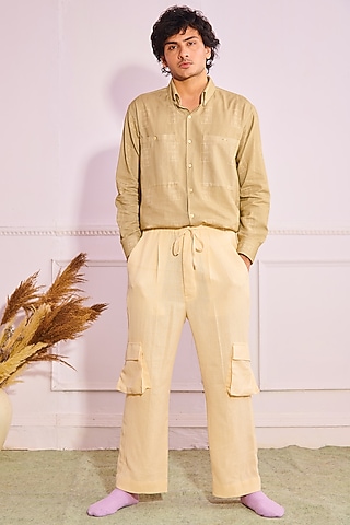 Dusty Green Printed Shirt by Artless