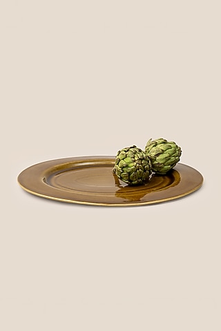 Amber Stoneware Giaia Oval Tray by ARTISAN LAB