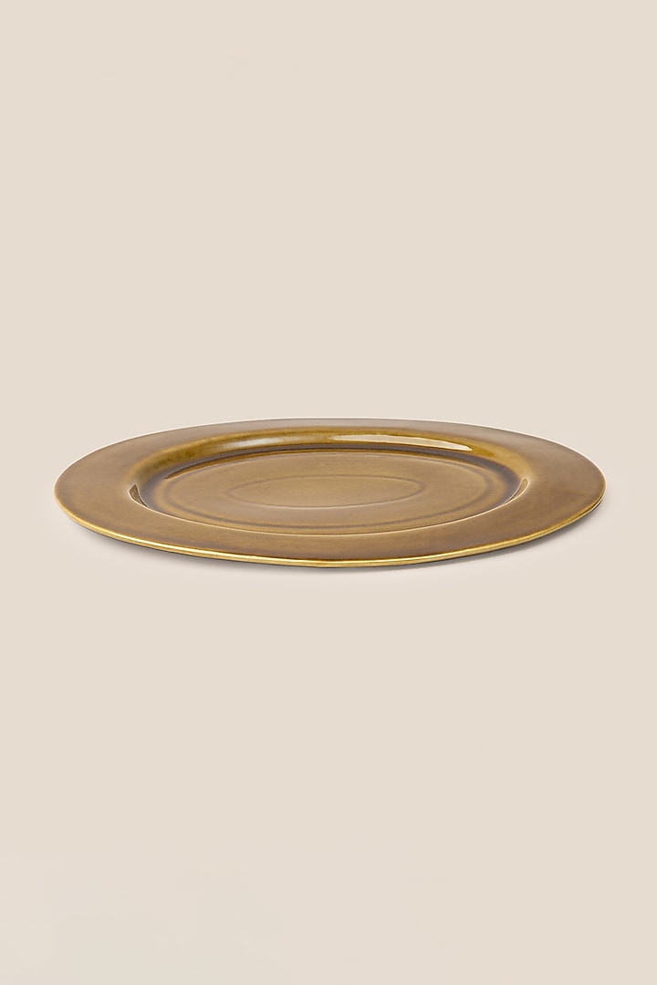 Amber Stoneware Giaia Oval Tray by ARTISAN LAB at Pernia's Pop Up Shop