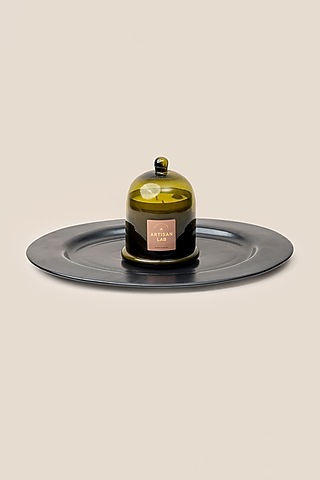 Black Stoneware Giaia Oval Tray by ARTISAN LAB