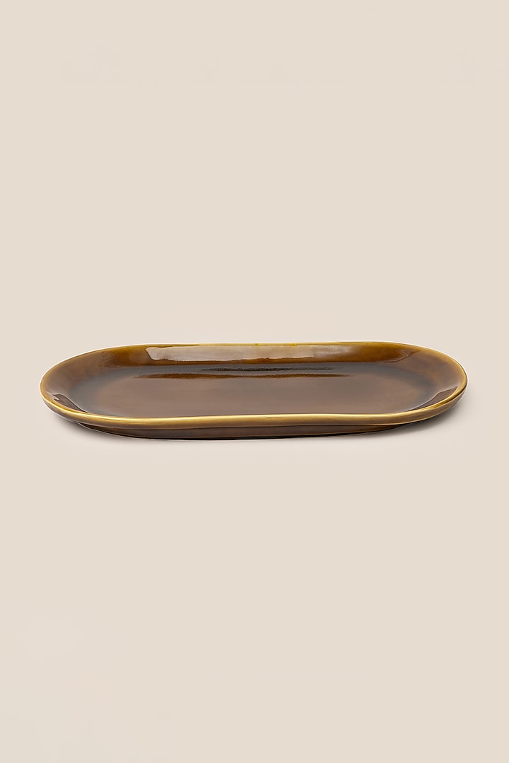 Amber Stoneware Giaia Oblong Tray by ARTISAN LAB at Pernia's Pop Up Shop