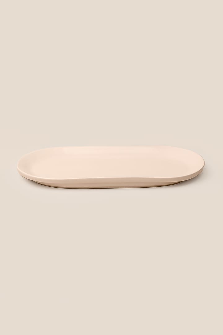 Ivory Stoneware Giaia Oblong Tray by ARTISAN LAB at Pernia's Pop Up Shop