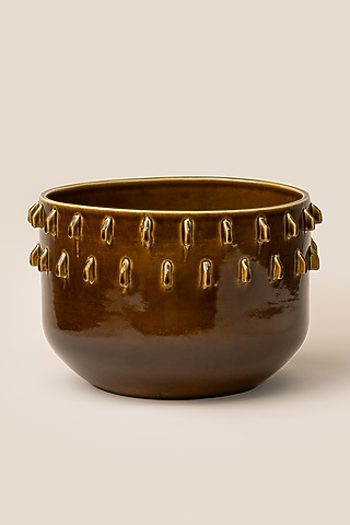 Amber Stoneware Giaia Spike Planter (Medium) by ARTISAN LAB