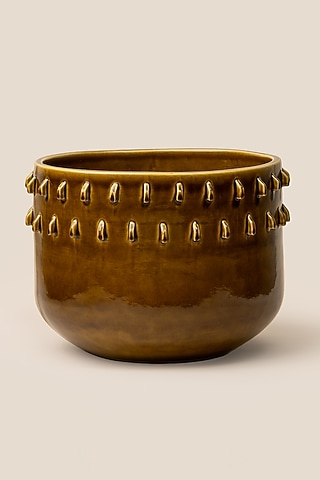 Amber Stoneware Giaia Spike Planter (Large) by ARTISAN LAB