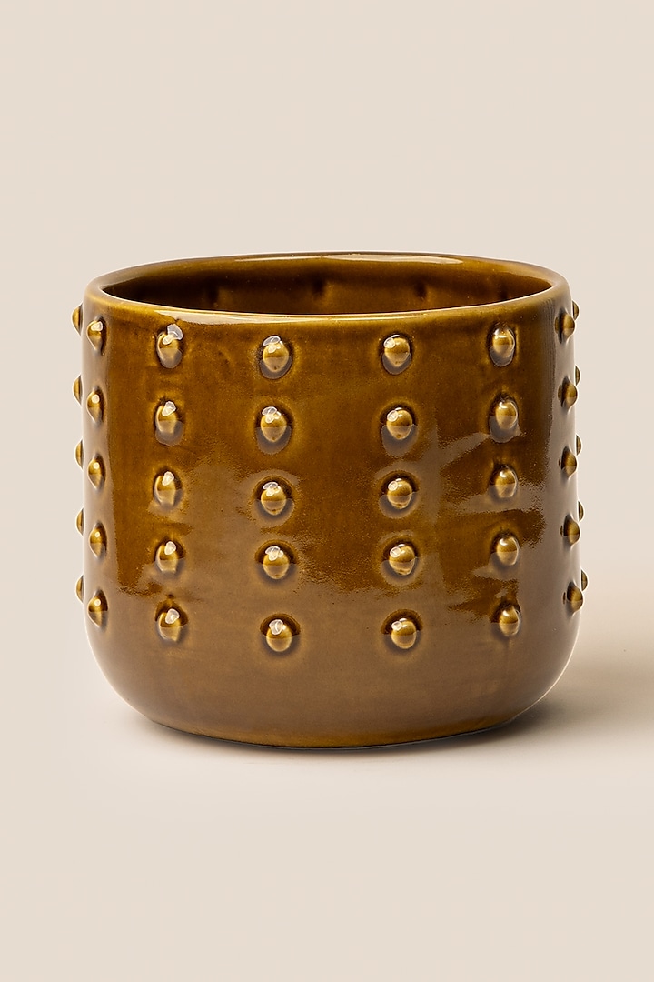 Amber Stoneware Giaia Dotted Planter (Medium) by ARTISAN LAB at Pernia's Pop Up Shop