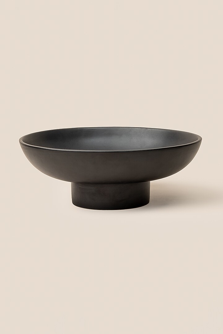 Black Stoneware Giaia Pedestal Planter (Large) by ARTISAN LAB at Pernia's Pop Up Shop