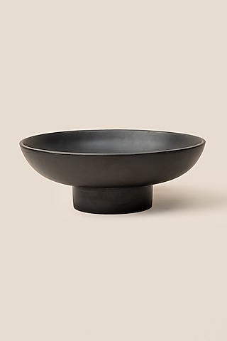 Black Stoneware Giaia Pedestal Planter (Large) by ARTISAN LAB