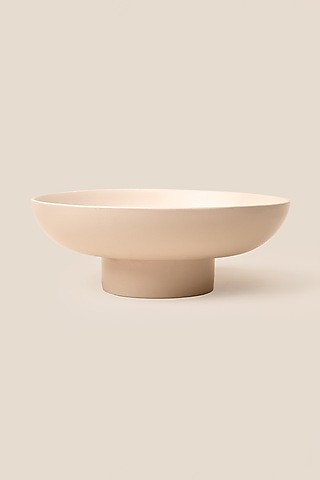 Ivory Stoneware Giaia Pedestal Planter (Large) by ARTISAN LAB