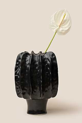 Black Stoneware Giaia Vase by ARTISAN LAB