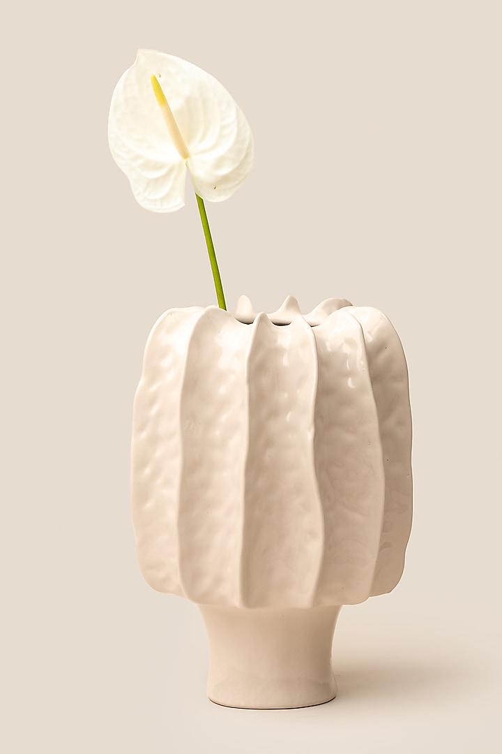 Ivory Stoneware Giaia Vase by ARTISAN LAB at Pernia's Pop Up Shop