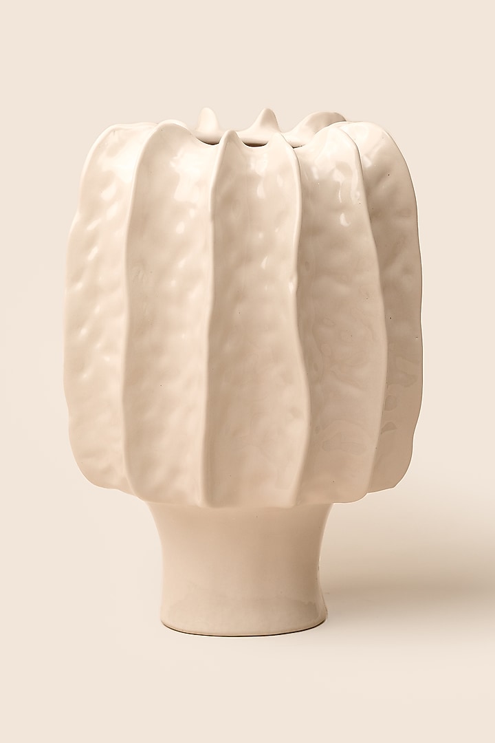 Ivory Stoneware Giaia Vase by ARTISAN LAB at Pernia's Pop Up Shop