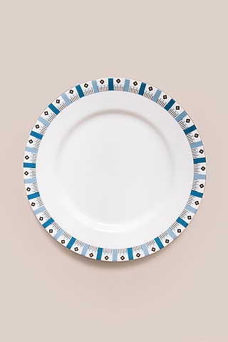 White & Blue Bone China Dinner Plate by ARTISAN LAB