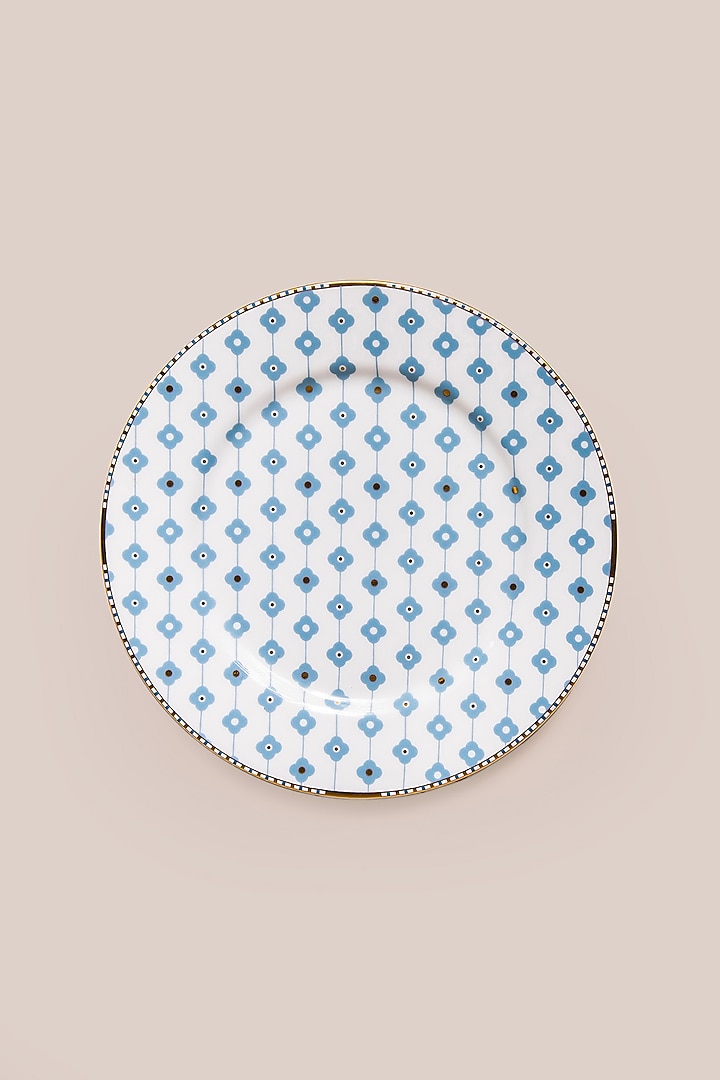 White & Blue Bone China Side Plate by ARTISAN LAB at Pernia's Pop Up Shop