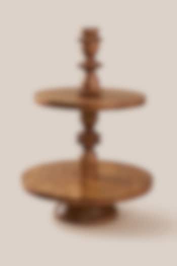 Brown Mango Wood Perola Dessert Stand by ARTISAN LAB at Pernia's Pop Up Shop