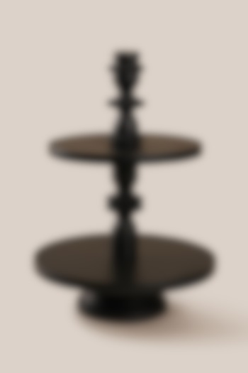 Black Mango Wood Perola Dessert Stand by ARTISAN LAB at Pernia's Pop Up Shop