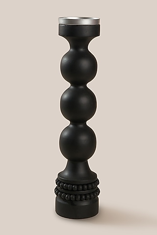 Black Mango Wood Perola Candle Holder by ARTISAN LAB