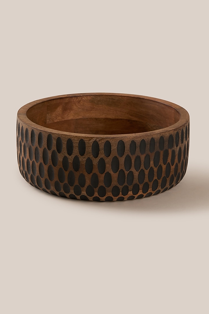 Brown & Black Mango Wood Africana Bowl by ARTISAN LAB at Pernia's Pop Up Shop