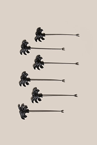 Black Stainless Steel Cocktail Picks Set by ARTISAN LAB