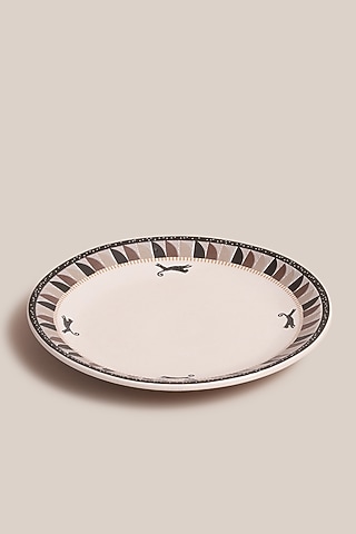 White Clay & Stone Handcrafted Quarter Plate by ARTISAN LAB
