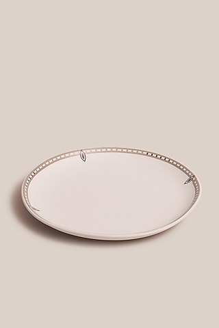 White Clay & Stone Handcrafted Dinner Plate by ARTISAN LAB