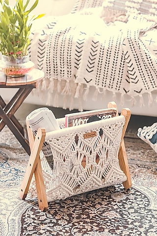 Light Brown Rustic Storage Rack by Karighar - House of Indian Craftsmanship
