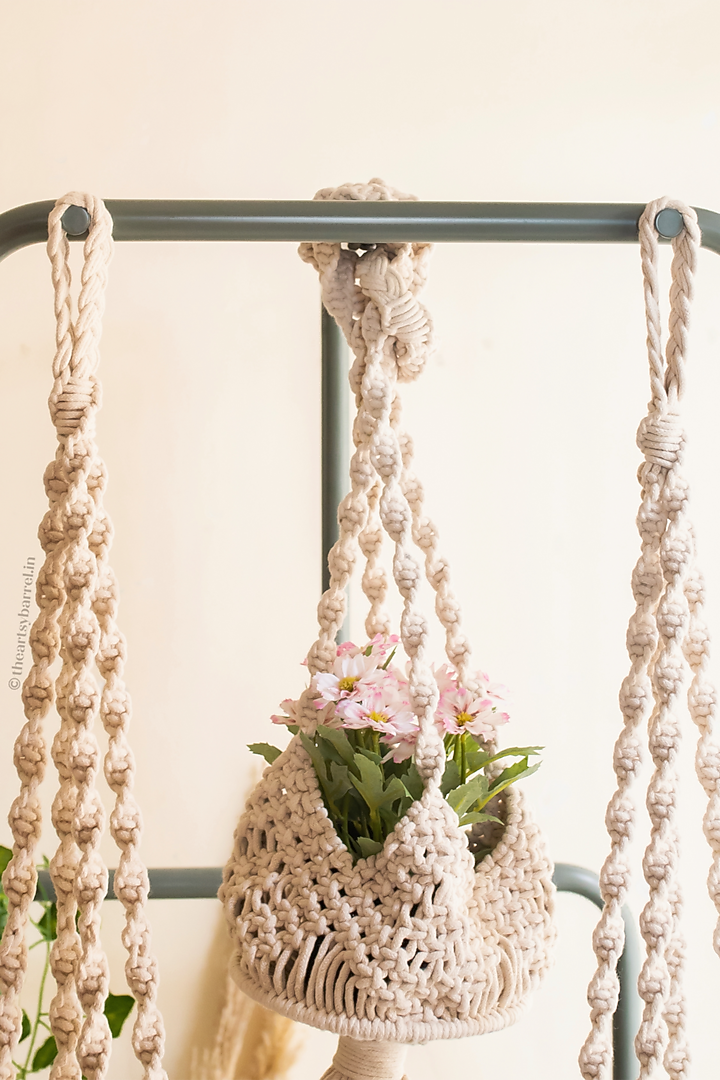 Off-White Cotton Thread Planter by Karighar - House of Indian Craftsmanship at Pernia's Pop Up Shop