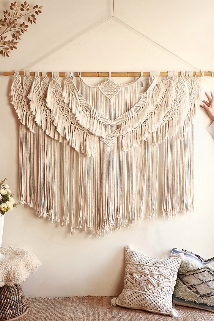 Off-White Cotton Wall Hanging by Karighar - House of Indian Craftsmanship