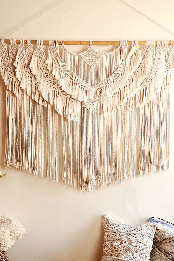 Off-White Cotton Wall Hanging by Karighar - House of Indian Craftsmanship at Pernia's Pop Up Shop