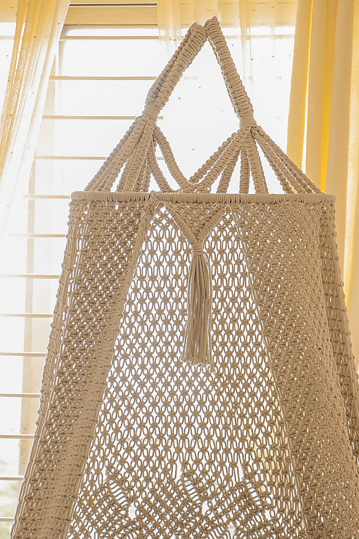 Off-White Metal & Natural Cotton Thread Zenswing by Karighar - House of Indian Craftsmanship at Pernia's Pop Up Shop