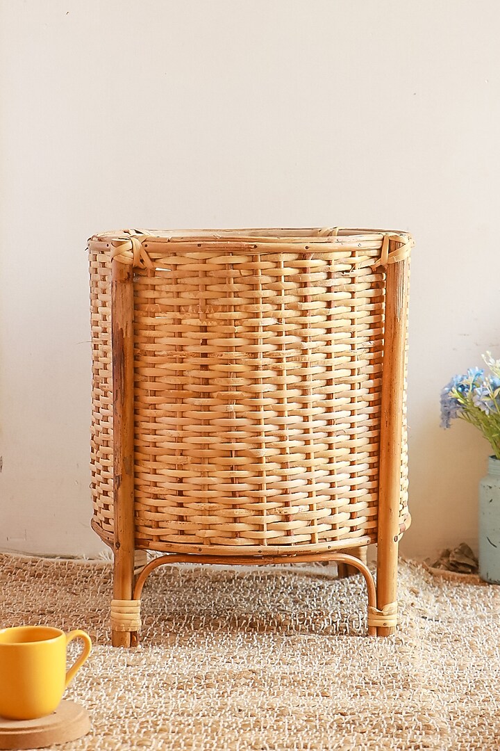 Brown Cane & Rattan Cane Planter by Karighar - House of Indian Craftsmanship at Pernia's Pop Up Shop