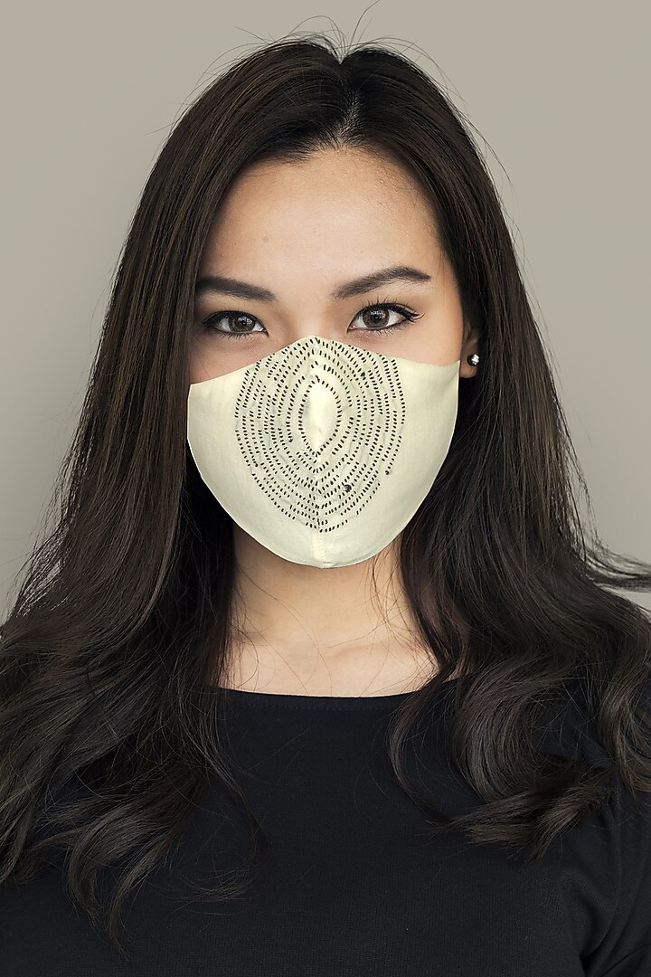 White 3 Layered Khadi Mask by Anurav at Pernia's Pop Up Shop