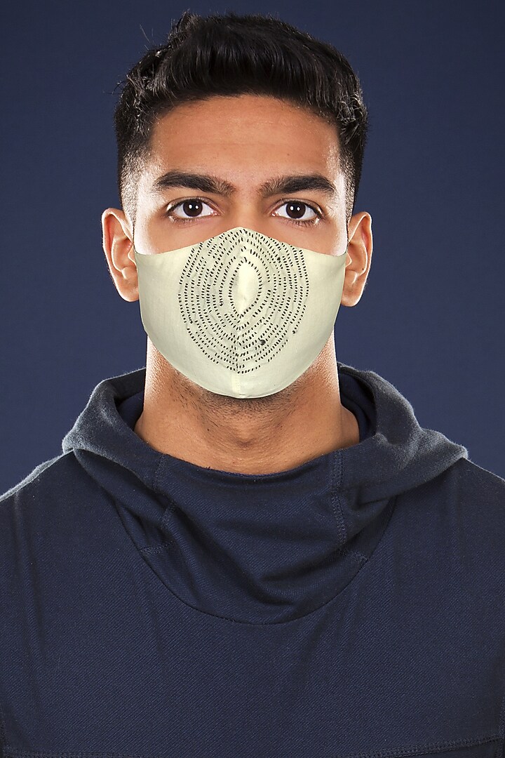 White 3 Layered Khadi Mask by Anurav at Pernia's Pop Up Shop