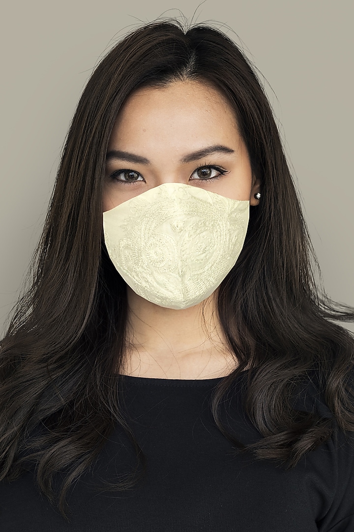 White Kadhi 3 Layered Mask by Anurav at Pernia's Pop Up Shop