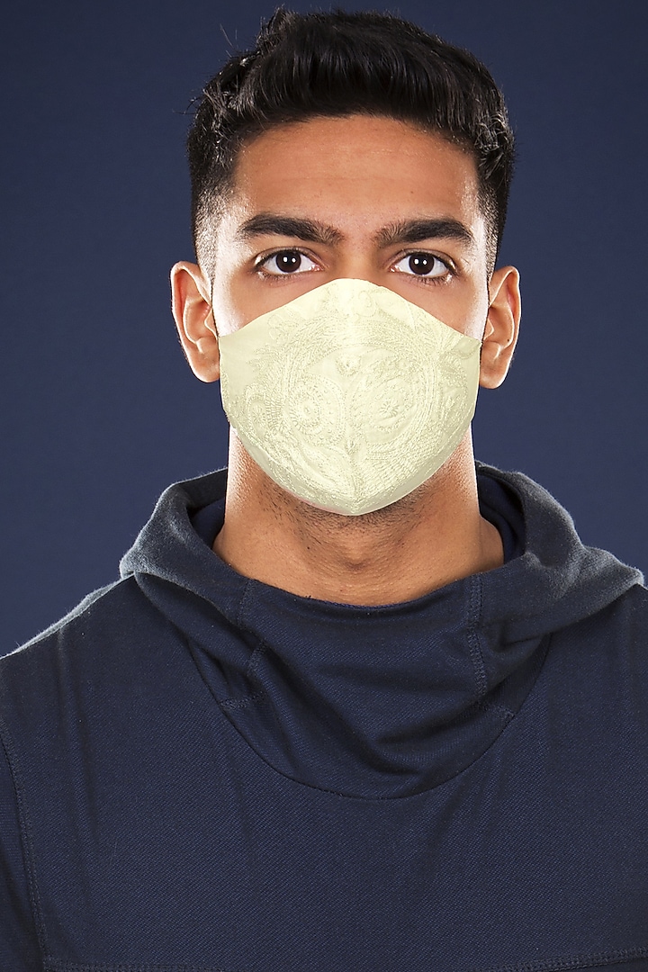 White Kadhi 3 Layered Mask by Anurav at Pernia's Pop Up Shop