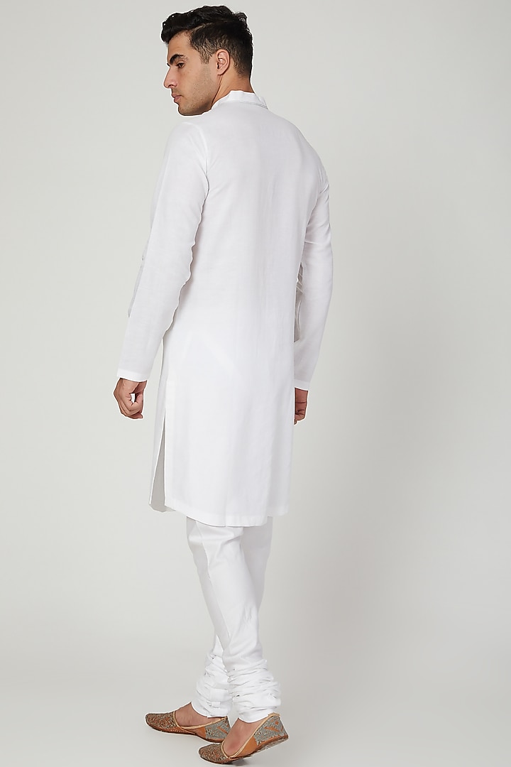 White Embroidered Kurta by Anurav at Pernia's Pop Up Shop