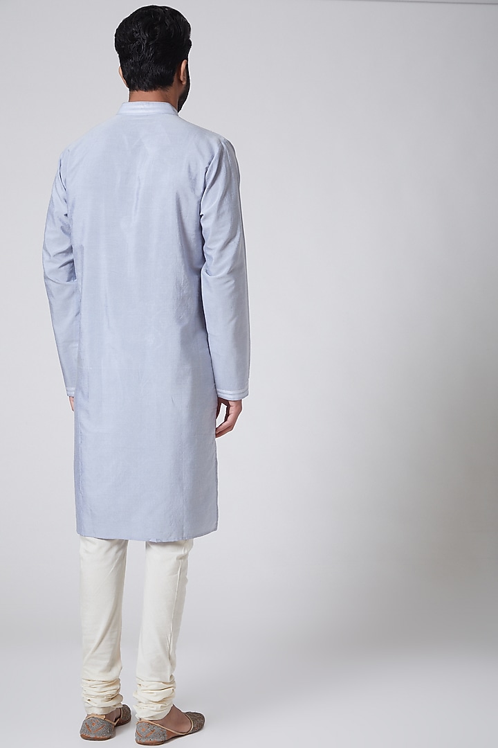 Sky Blue Embroidered Kurta by Anurav at Pernia's Pop Up Shop