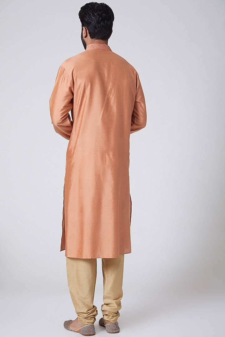 Orange Embroidered Kurta by Anurav at Pernia's Pop Up Shop
