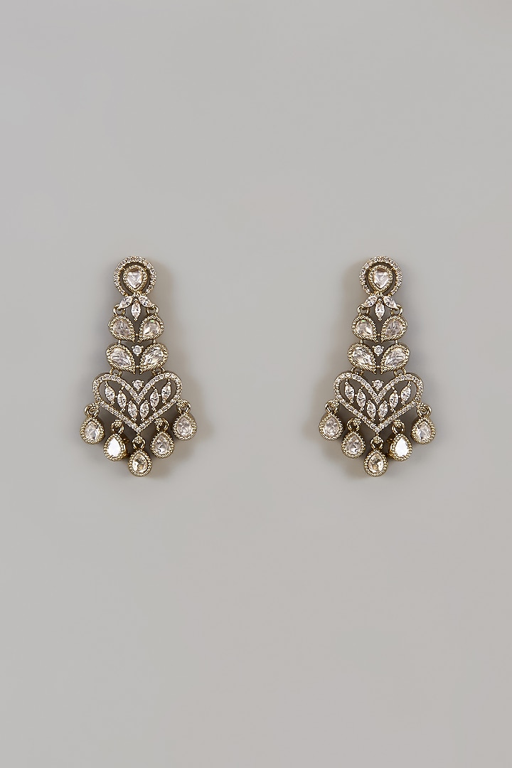 Victorian Finish Uncut Zircon Dangler Earrings by Aryah Jewels at Pernia's Pop Up Shop