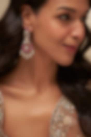 Victorian Finish Uncut Zircon & Ruby Stone Dangler Earrings by Aryah Jewels at Pernia's Pop Up Shop