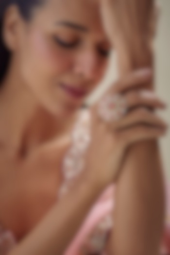 Gold Finish Kundan Polki & Ruby Stone Ring by Aryah Jewels at Pernia's Pop Up Shop