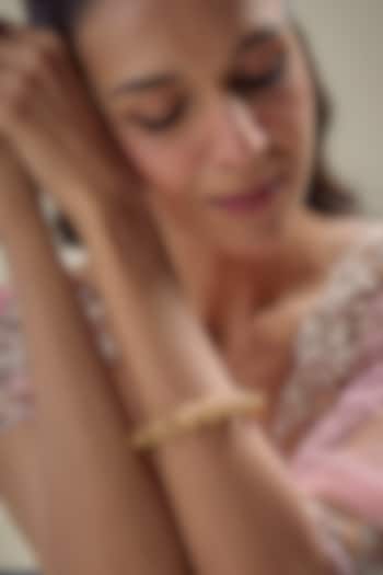 Gold Finish Kundan Polki & Ghungroo Kada by Aryah Jewels at Pernia's Pop Up Shop