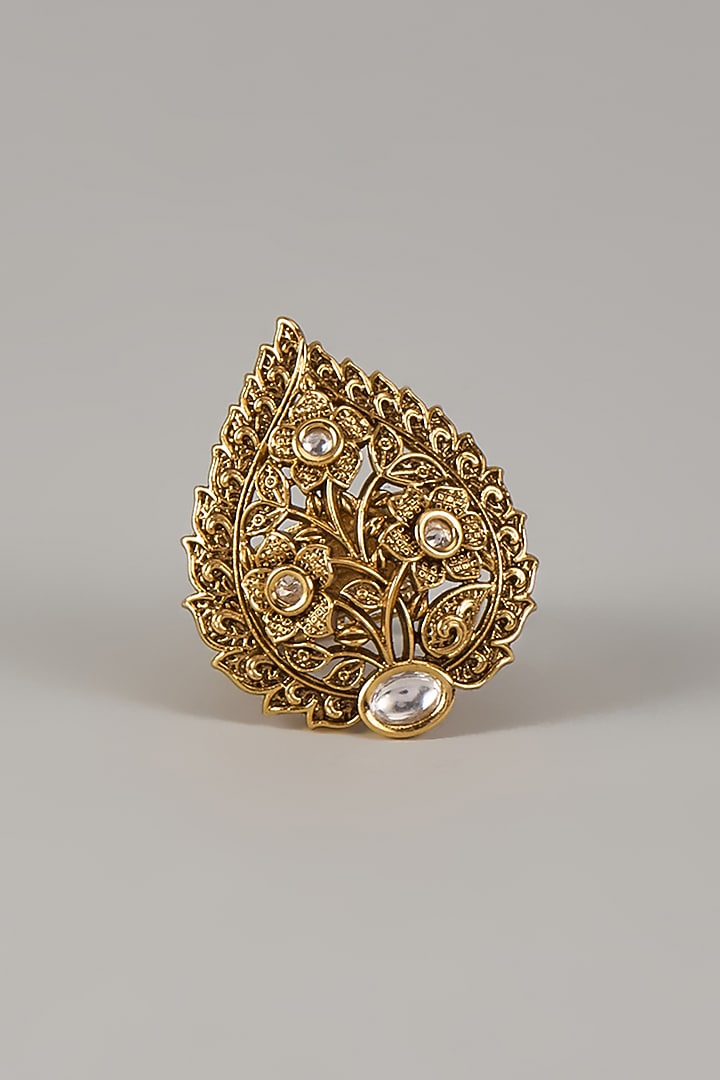 Victorian Finish Uncut Zircon Adjustable Ring by Aryah Jewels at Pernia's Pop Up Shop